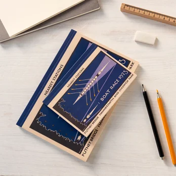 a5 notebook - tfl vintage poster "boat race" a5 notebook - tfl vintage poster "boat race"