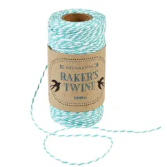 roll of twine (100m) - teal and white roll of twine (100m) - teal and white