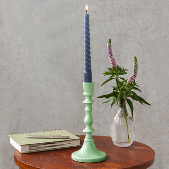 emaille-kerzenständer (19 cm) – grün