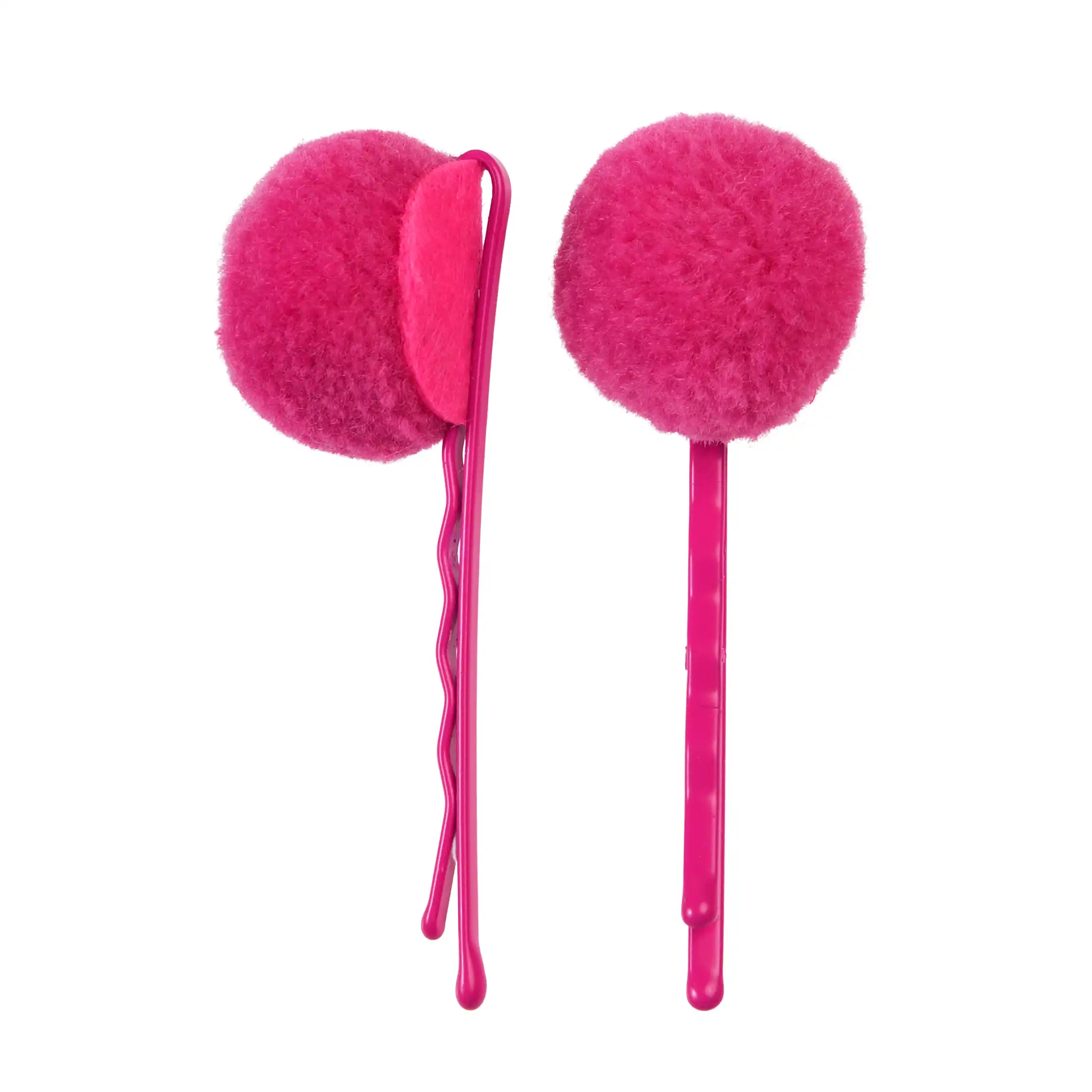 haarklammern pinke pom poms