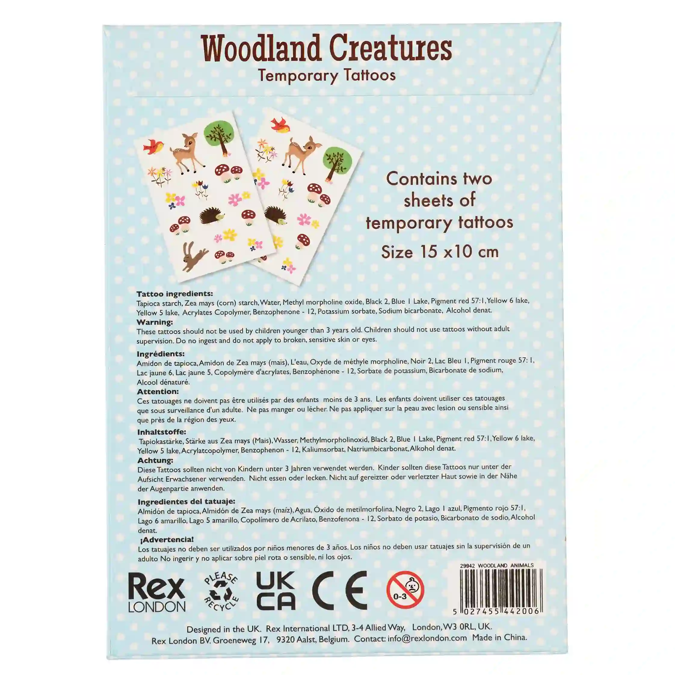 temporary tattoos - woodland creatures