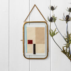 rounded hanging brass frame 13x20cm