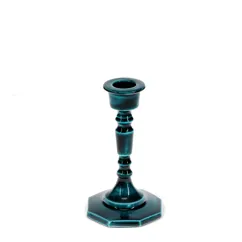 enamel candlestick (13cm) - blue enamel candlestick (13cm) - blue