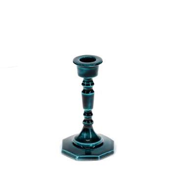 enamel candlestick (13cm) - blue enamel candlestick (13cm) - blue
