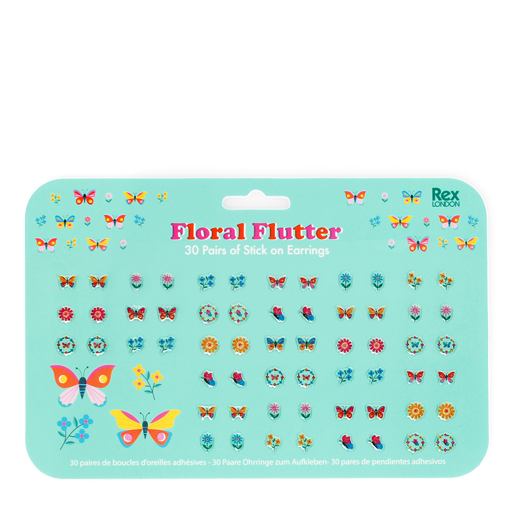 boucles d'oreilles à coller (30 paires) - floral flutter