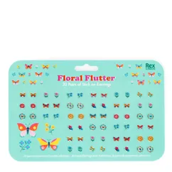 stick on earrings (30 pairs) - floral flutter stick on earrings (30 pairs) - floral flutter