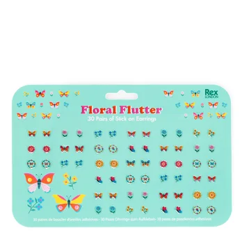 stick on earrings (30 pairs) - floral flutter stick on earrings (30 pairs) - floral flutter