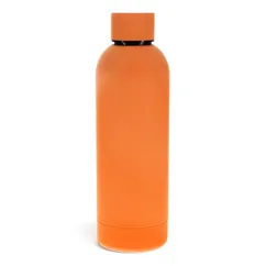 gummierte edelstahlflasche 500ml - orange
