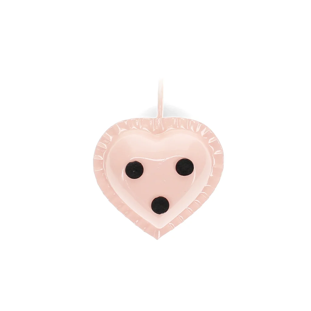 candelero tipo linterna con forma de corazón esmaltado - rosa