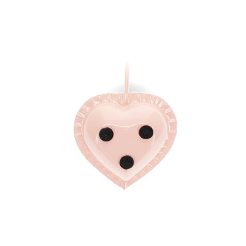 enamel heart-shaped chamberstick candle holder - pink