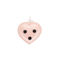 enamel heart-shaped chamberstick candle holder - pink