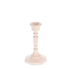 enamel candlestick (13cm) - soft pink enamel candlestick (13cm) - soft pink