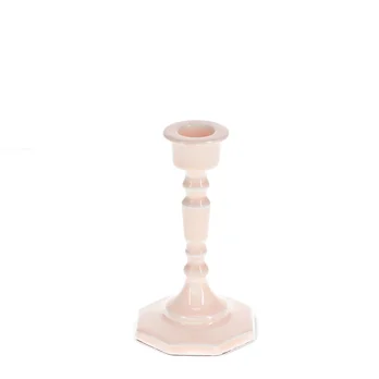 enamel candlestick (13cm) - soft pink enamel candlestick (13cm) - soft pink