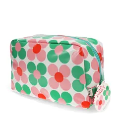 wash bag - pink and green daisy wash bag - pink and green daisy