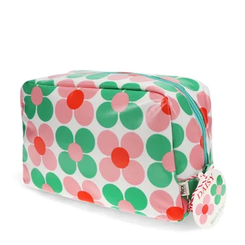 wash bag - pink and green daisy wash bag - pink and green daisy