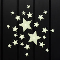 glow in the dark stick-on shapes (box of 24) - stars
