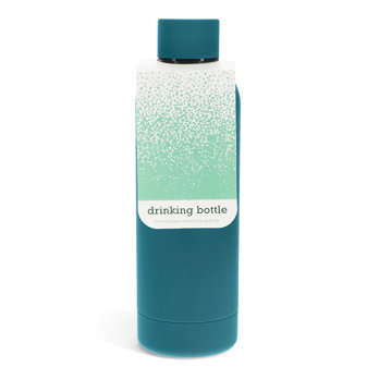 rubber coated steel bottle 500ml - petrol blue