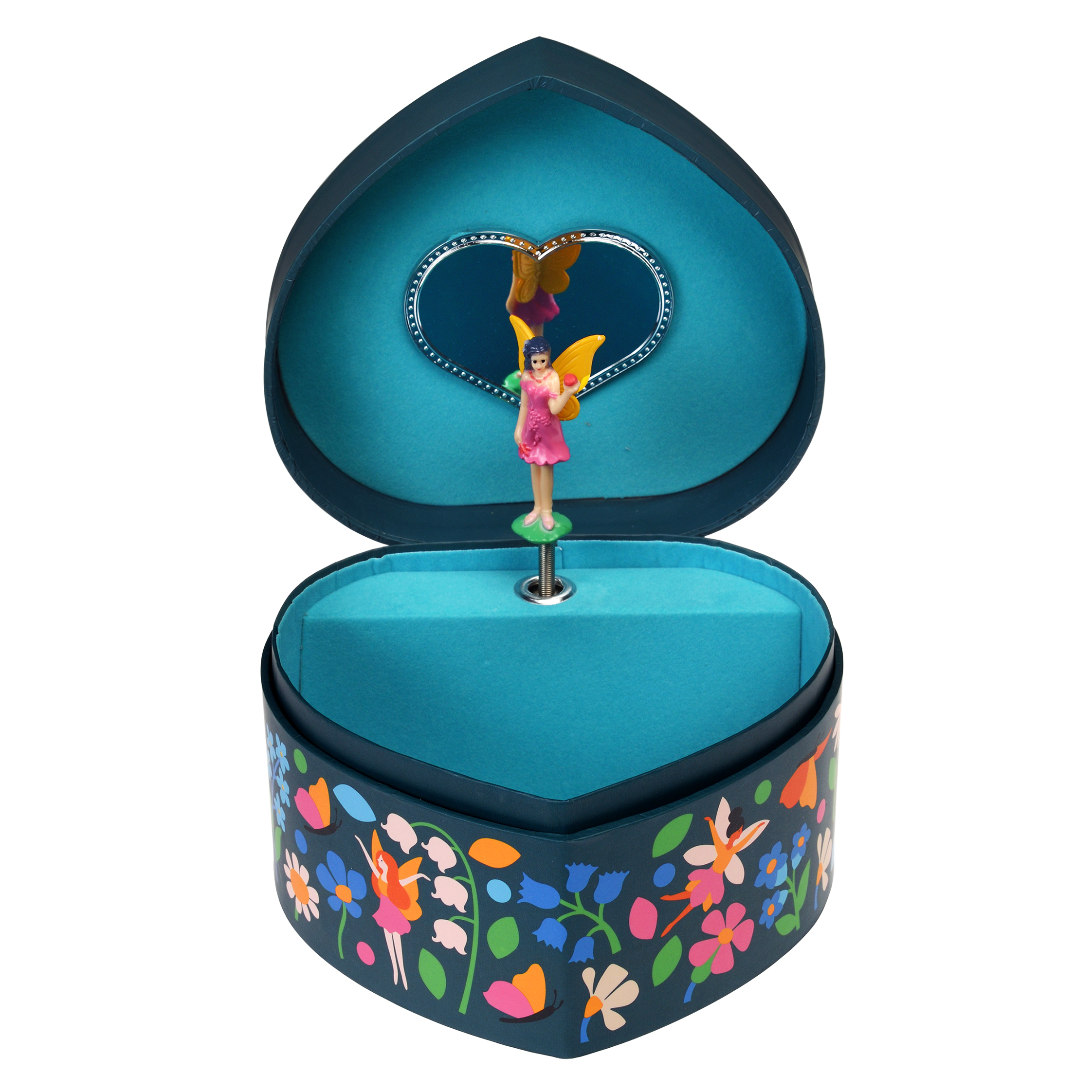 heart musical jewellery box - fairies in the garden