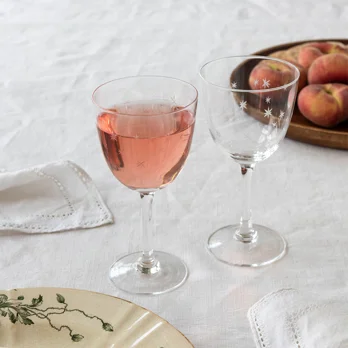 etched star wine glasses 250ml (set of 2) - clear etched star wine glasses 250ml (set of 2) - clear
