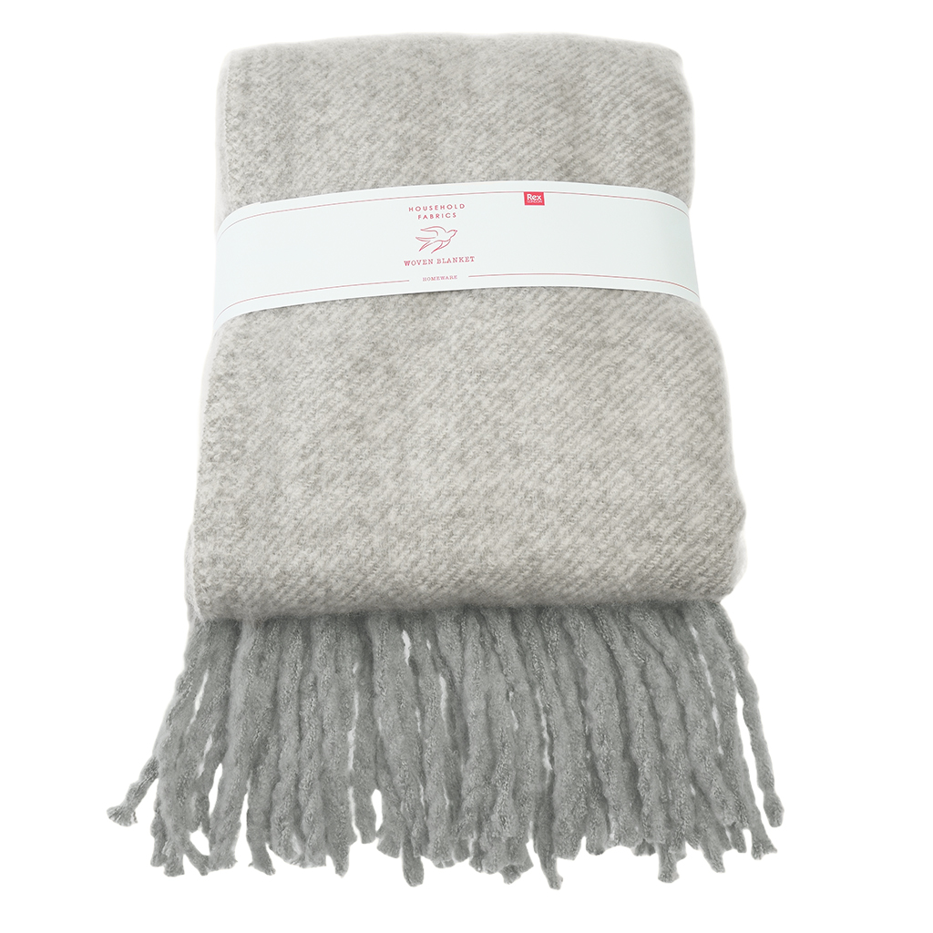 ultra soft woven blanket (127 x 152cm) - light grey