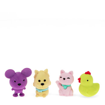 adorable animal erasers (set of 4) - medley