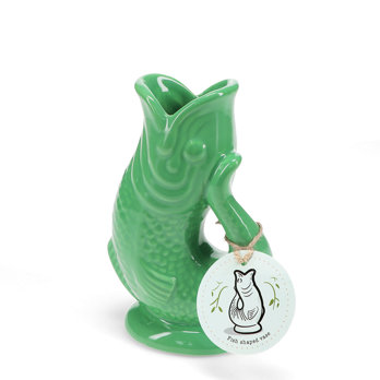 ceramic fish vase - green