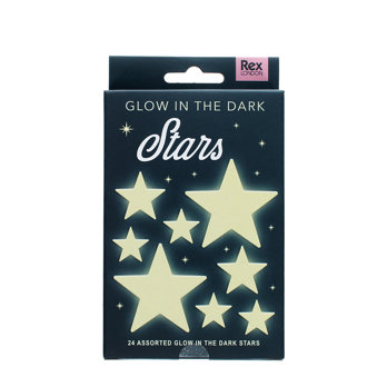 glow in the dark stick-on shapes (box of 24) - stars
