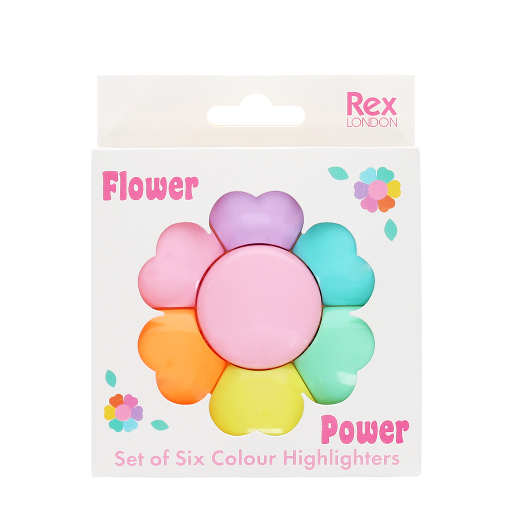 textmarker-set in blütenform - flower power