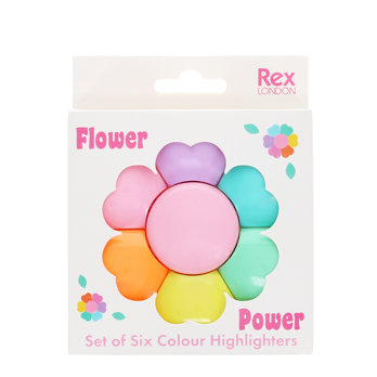 ensemble de surligneurs en forme de fleur - flower power