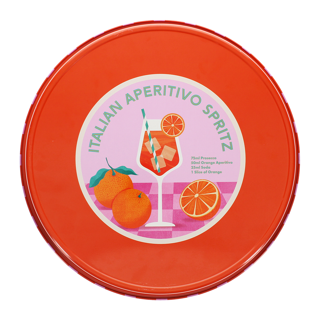 round metal serving tray - aperitivo spritz
