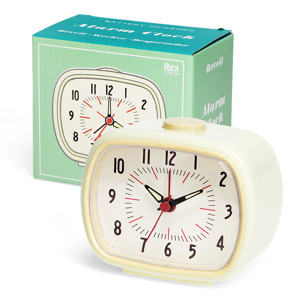 retro alarm clock - ivory white
