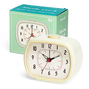 retro alarm clock - ivory white