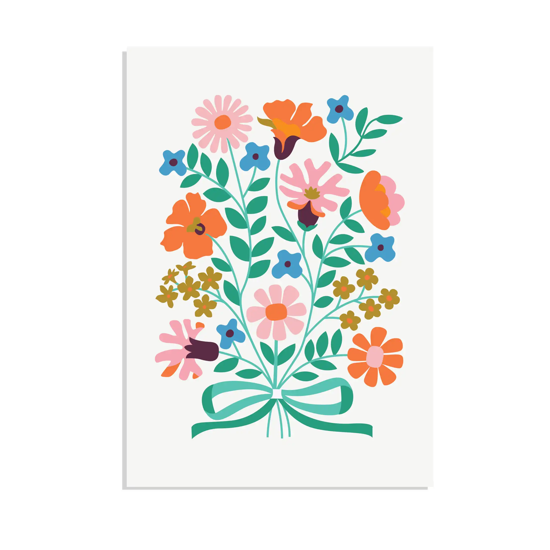 carte de voeux bouquet de fleurs