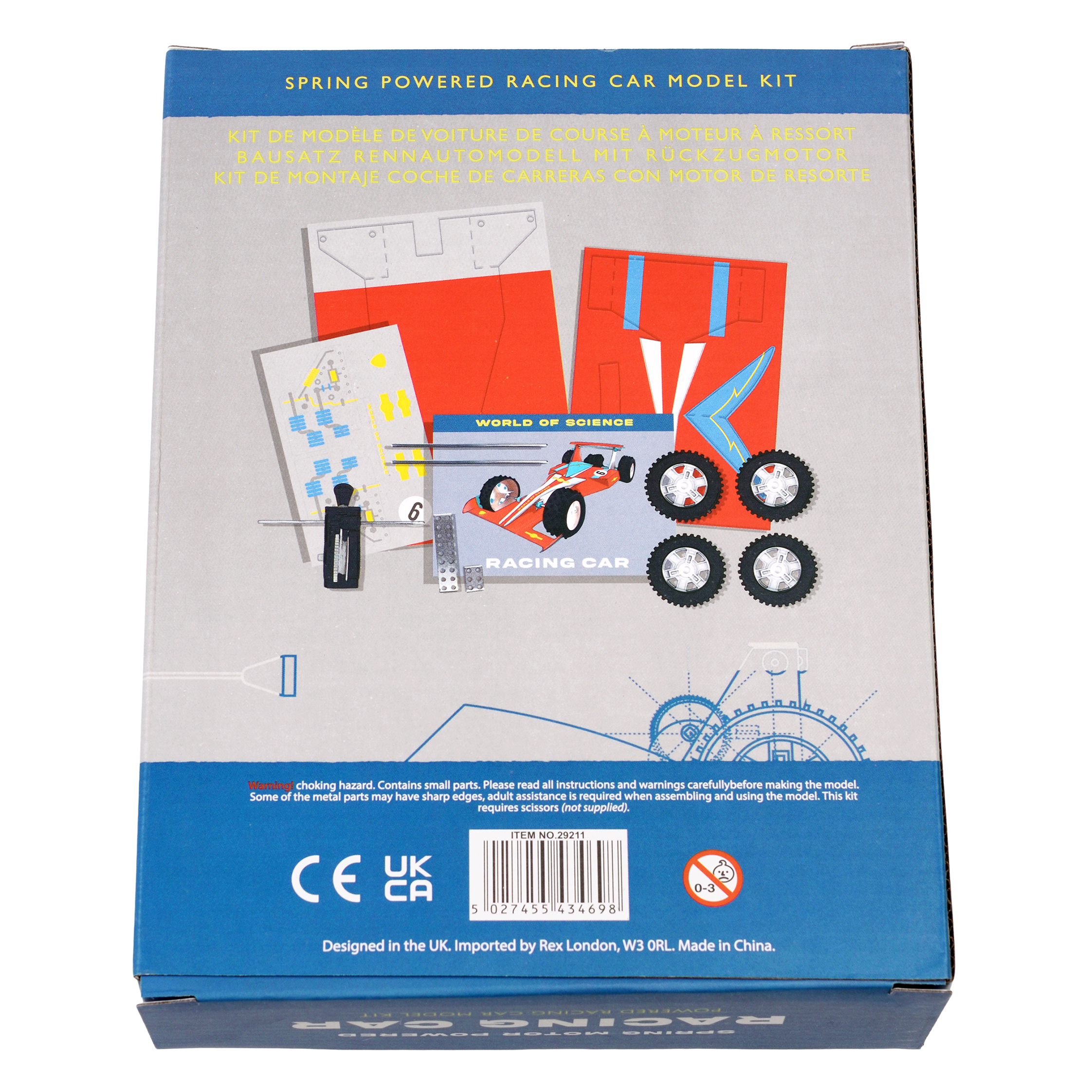 make your own spring motor-powered racing car