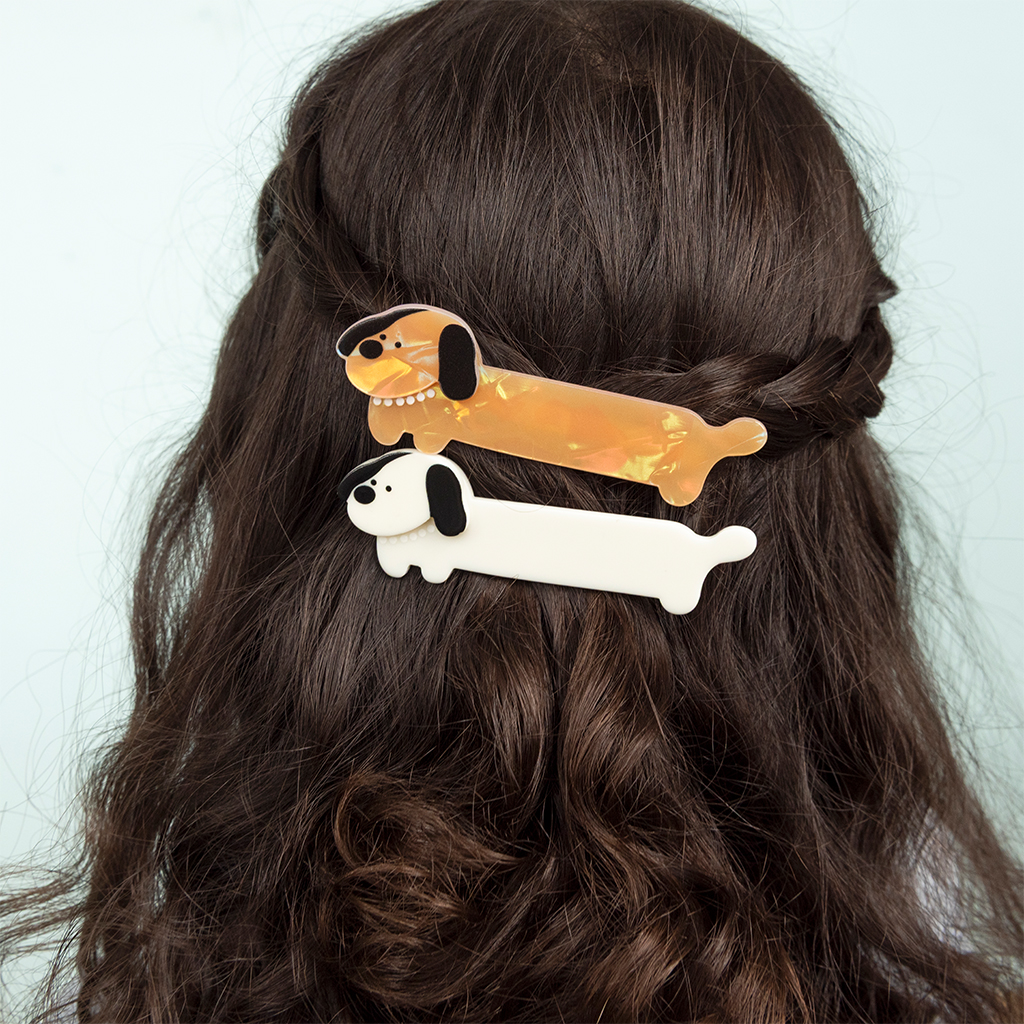 hair clips (set of 2) - sausage dogs