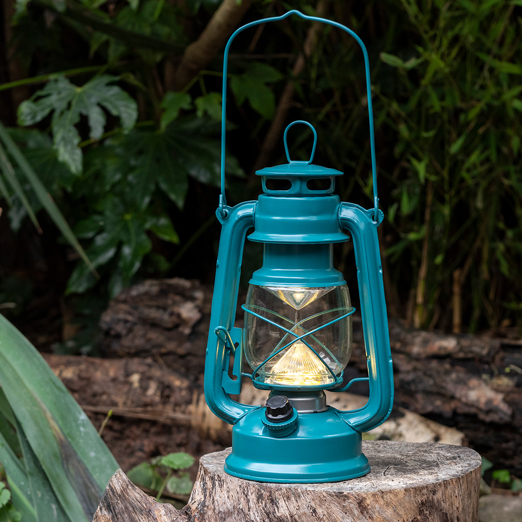 blue led hurricane lantern - spirit of adventure
