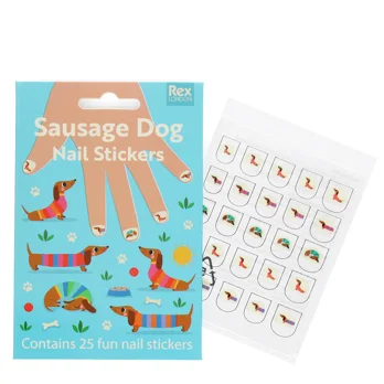 children's nail stickers - sunny sausage dog children's nail stickers - sunny sausage dog