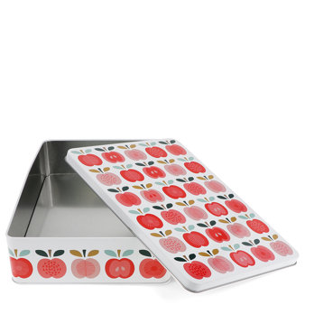 rechteckige gebäckdose - vintage apple