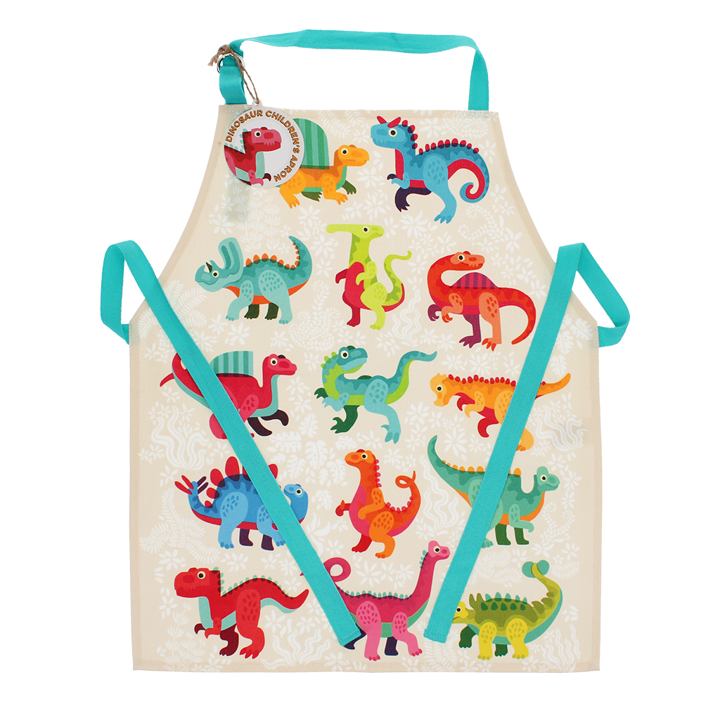 wipeable cotton children's apron - baby dinos