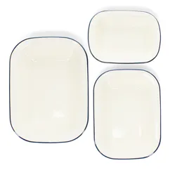 plats à tarte émaillés (lot de 3) - bleu plats à tarte émaillés (lot de 3) - bleu