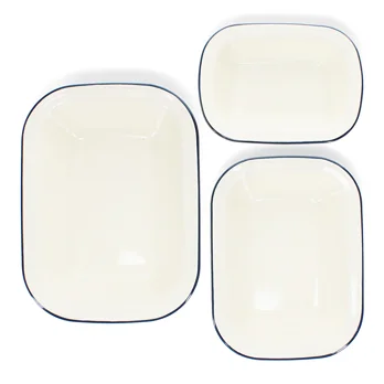 plats à tarte émaillés (lot de 3) - bleu plats à tarte émaillés (lot de 3) - bleu