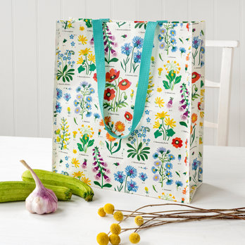 recycled shopping bag - wild flowers