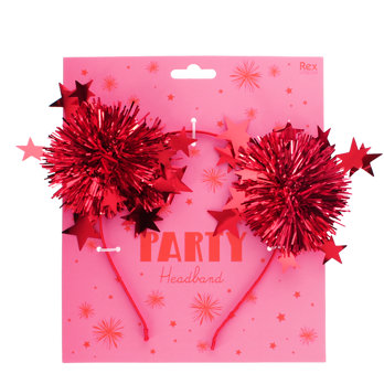 serre-tête de fête – étoile rouge en guirlande scintillante