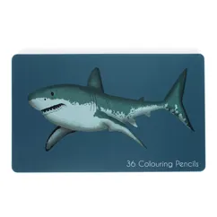 36 buntstifte in einer blechdose - sharks 36 buntstifte in einer blechdose - sharks