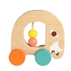 wooden push along elephant - wild wonders wooden push along elephant - wild wonders