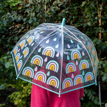 transparenter regenschirm - regenbogen