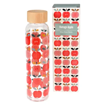 glass water bottle 420ml - vintage apple glass water bottle 420ml - vintage apple