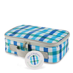 soft insulated lunch box - blue gingham