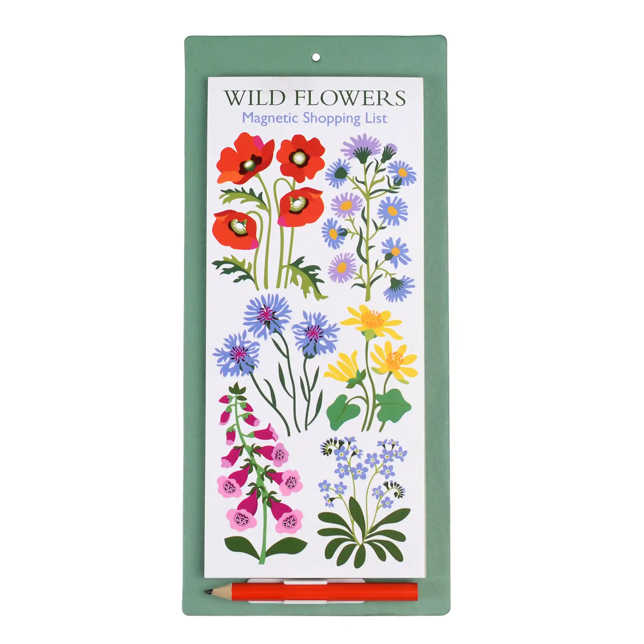 magnetic shopping list - wild flowers