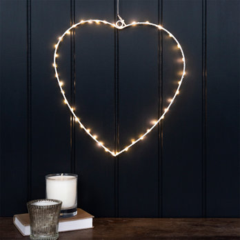 metallherz mit led lichtern - 30cm